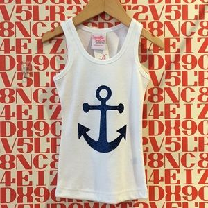 Sparkle Sisters Glitter Anchor Tank, NEW WITH TAGS!